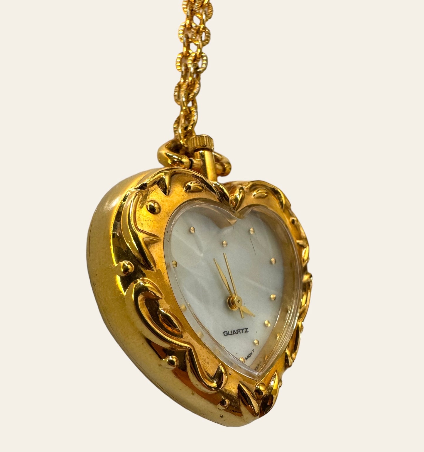 Avon Heart Watch Pendant Necklace