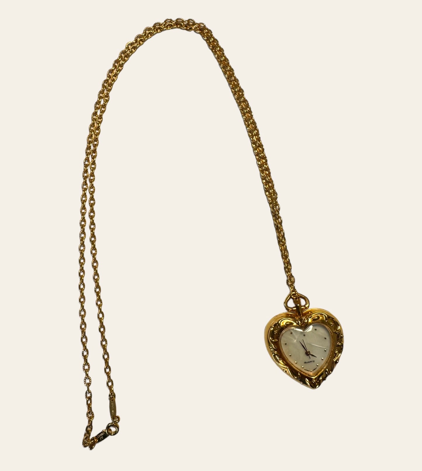 Avon Heart Watch Pendant Necklace