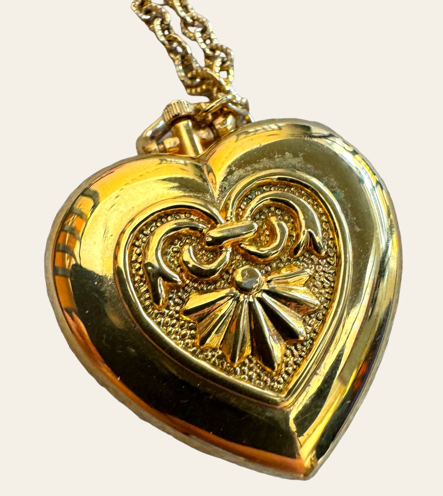 Avon Heart Watch Pendant Necklace