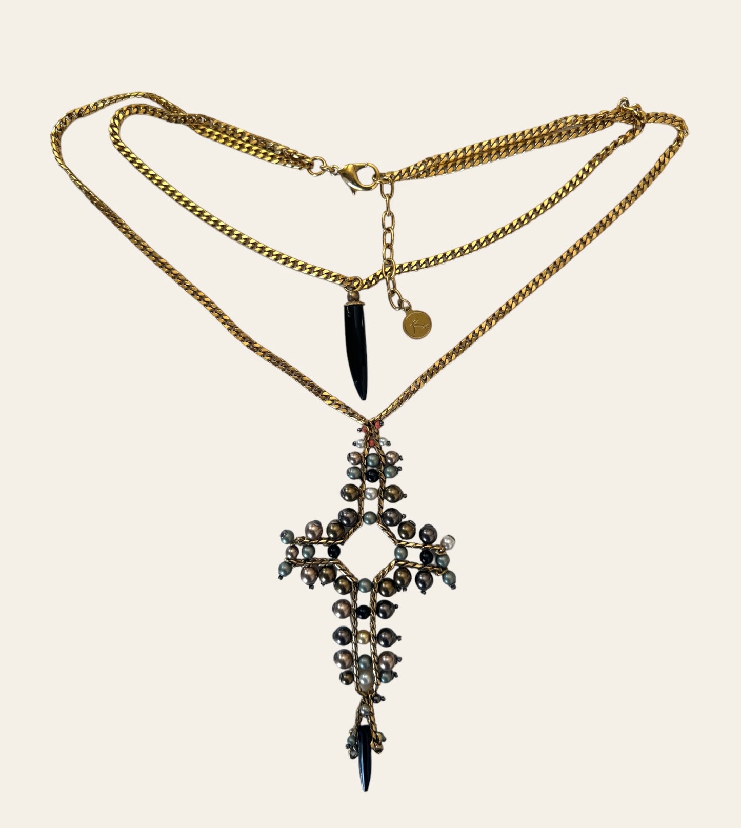 Reminiscence Statement Long Cross Necklace