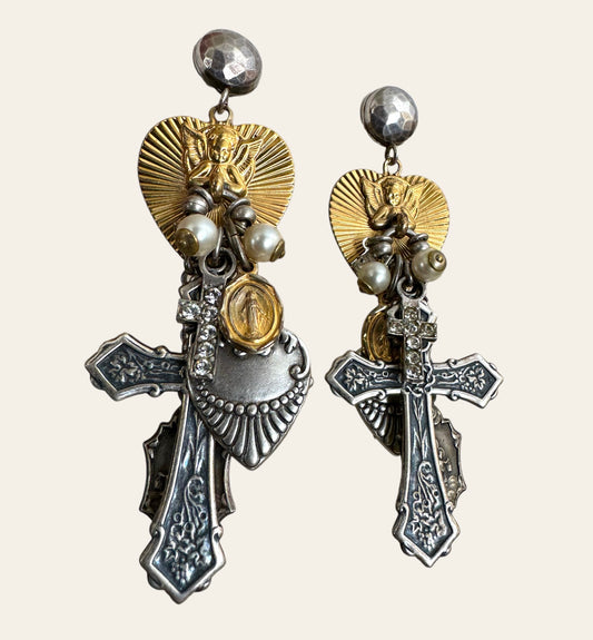 REMINISCENCE Earrings With Religious Charms