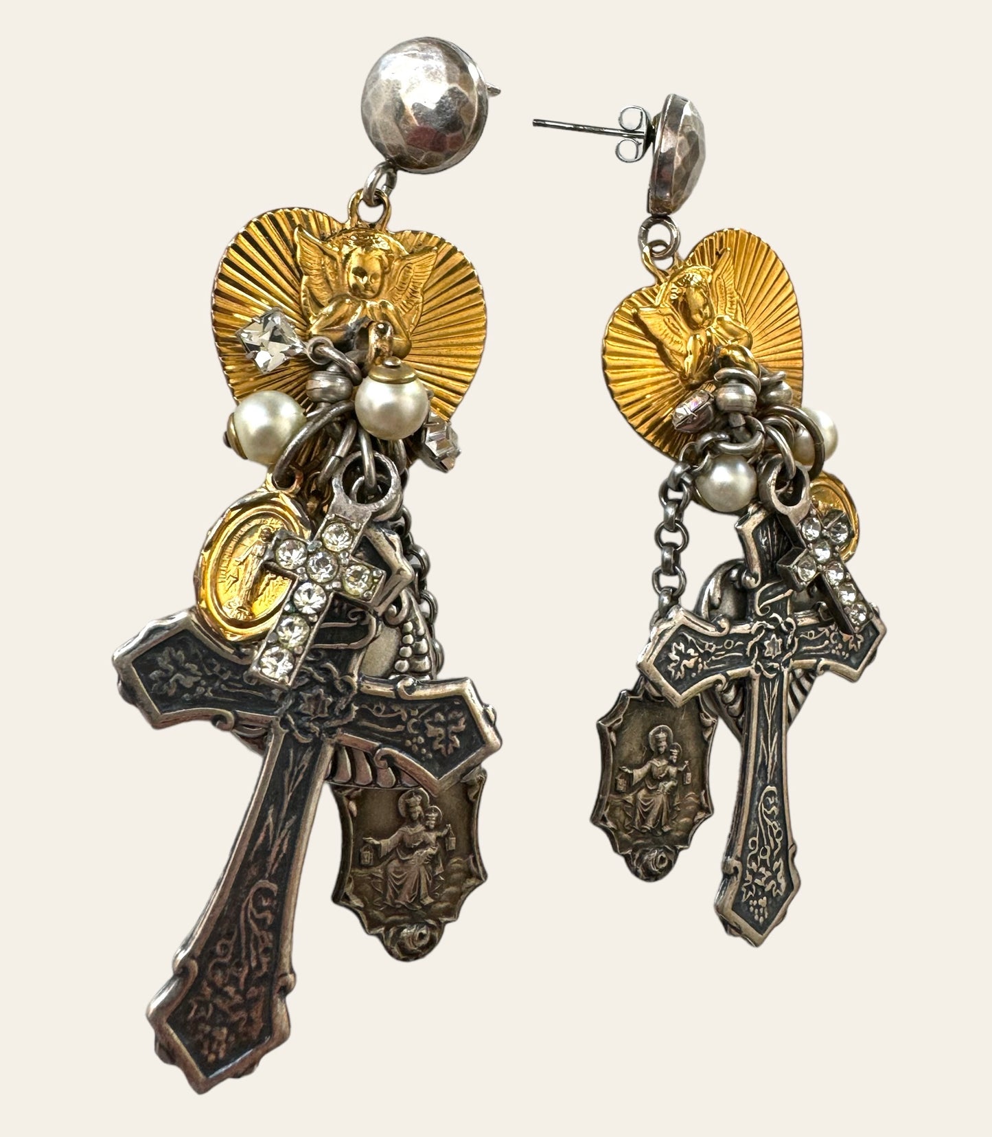 REMINISCENCE Earrings With Religious Charms