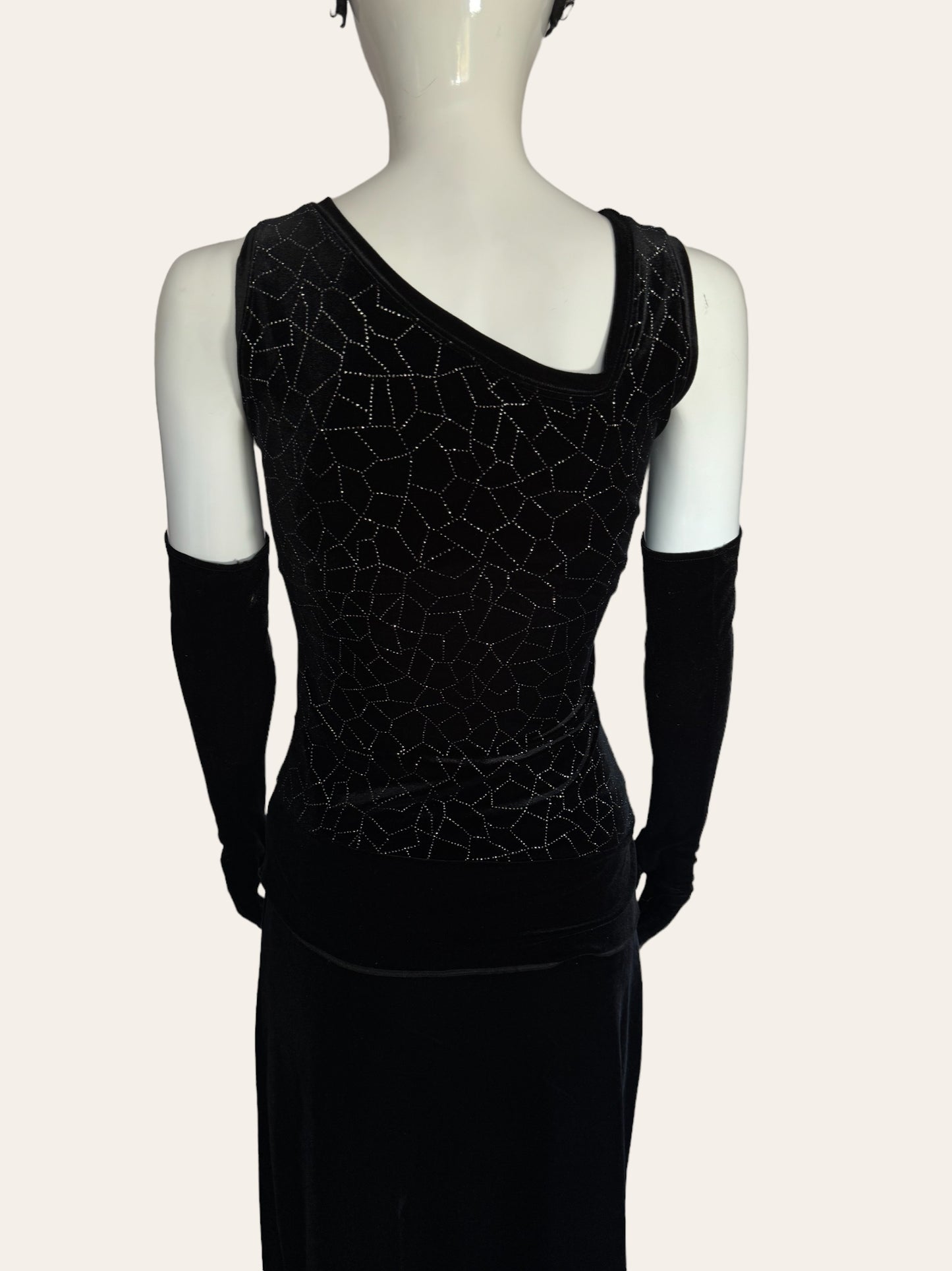 Vintage Black Velvet Cocktail Top