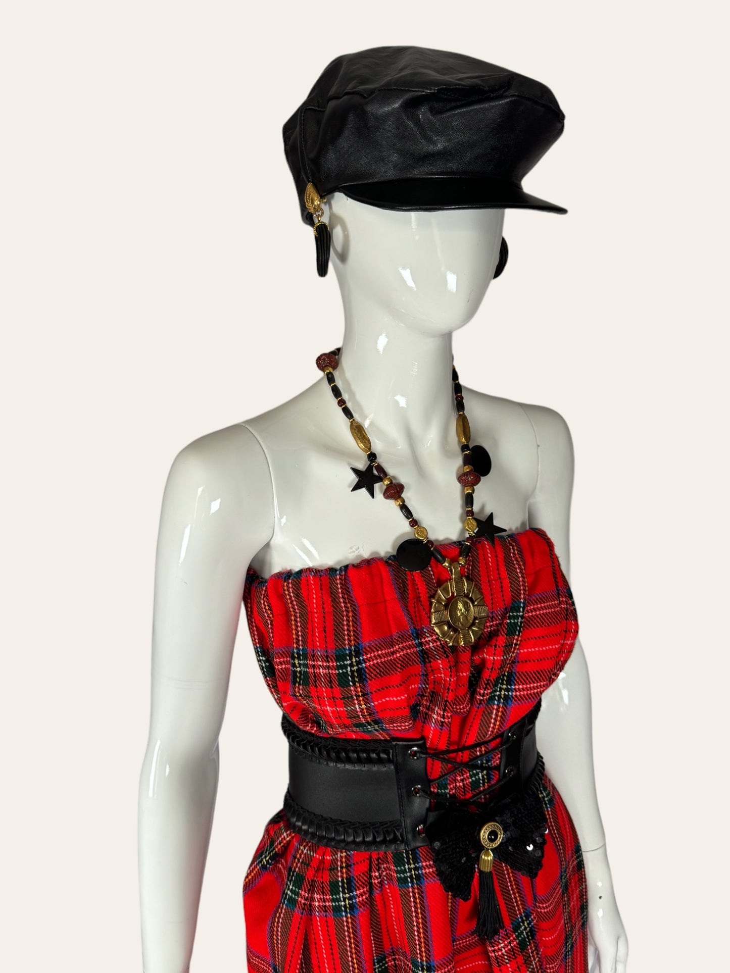 Vintage Red Tartan Dress/Skirt