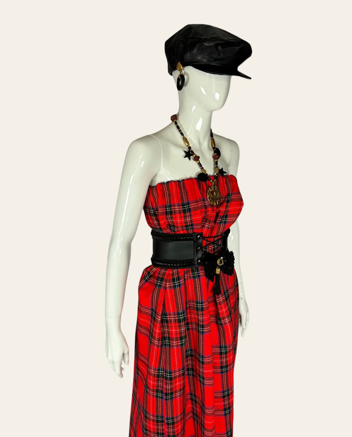 Vintage Red Tartan Dress/Skirt