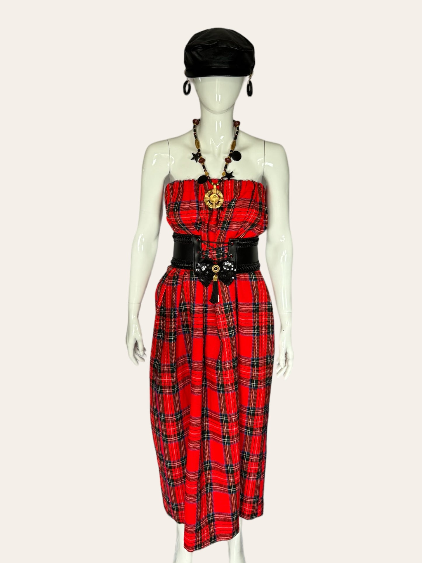 Vintage Red Tartan Dress/Skirt