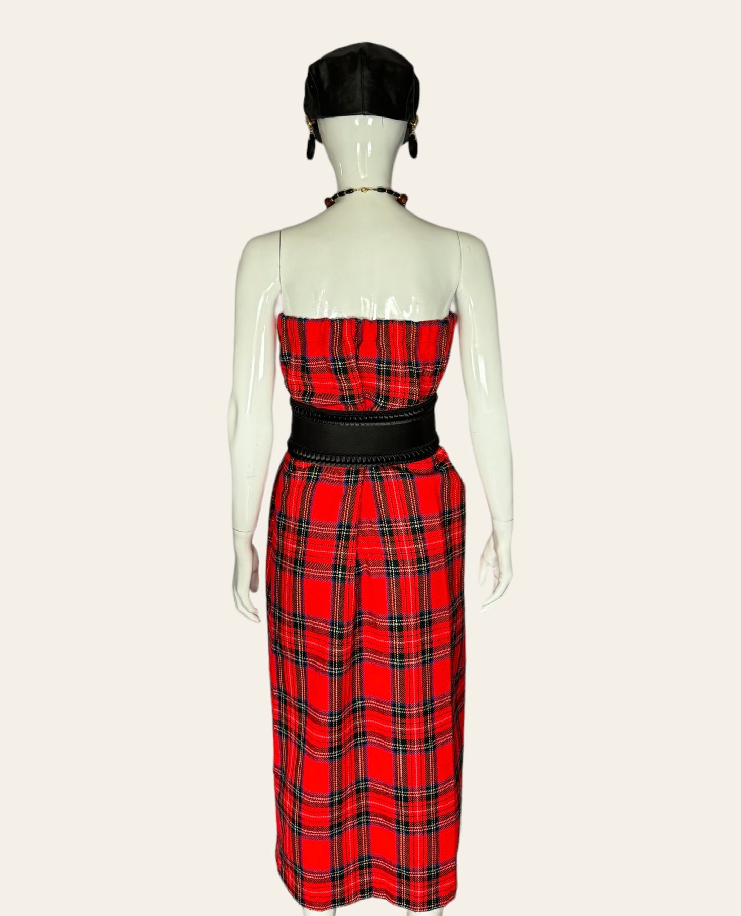 Vintage Red Tartan Dress/Skirt