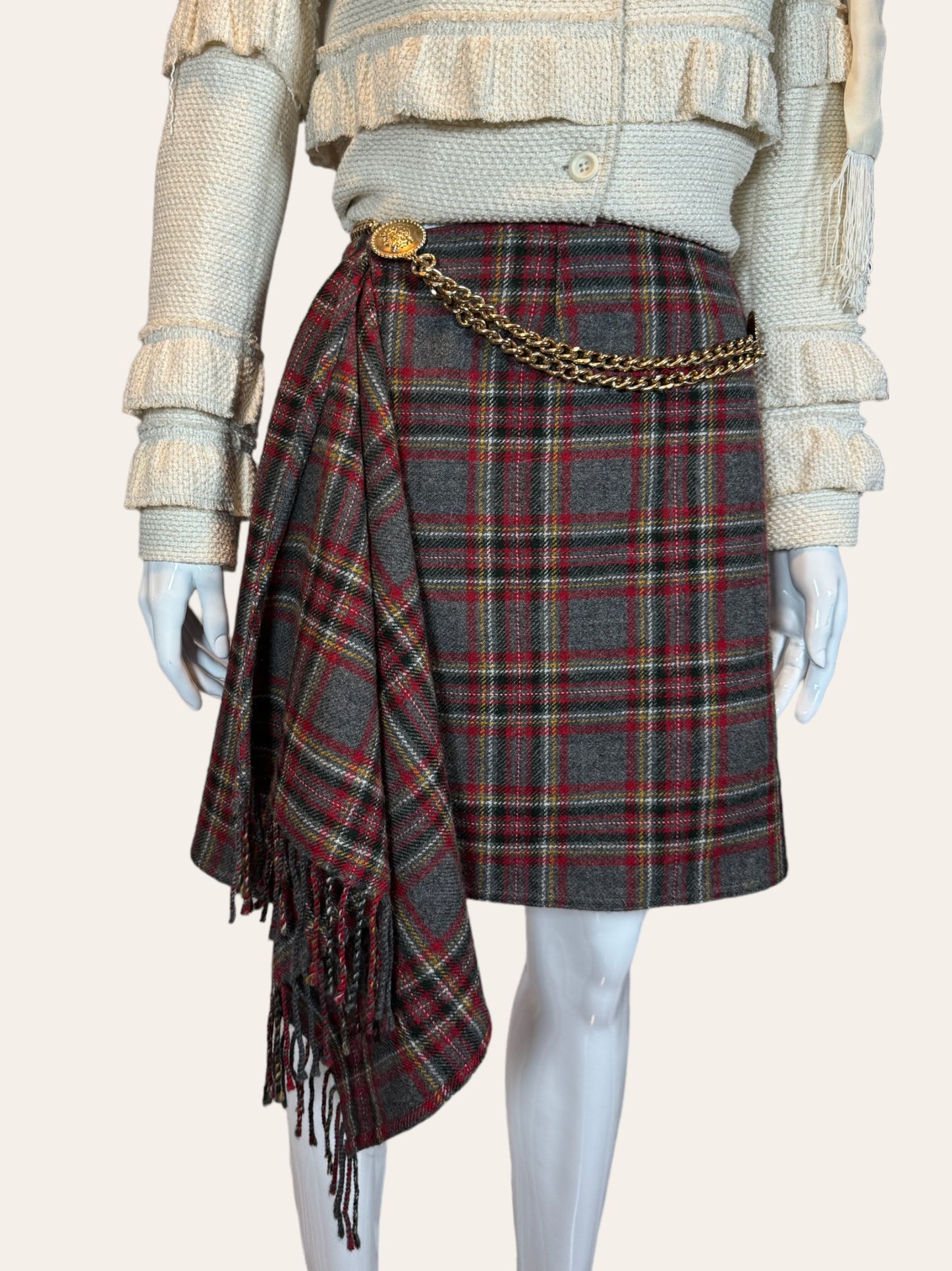 Emanuel Ungaro Wool Plaid Skirt