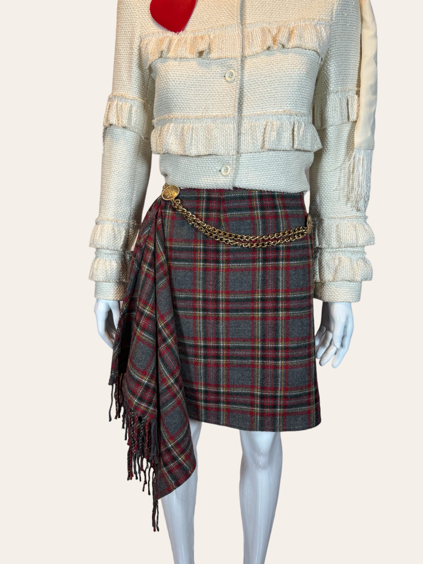 Emanuel Ungaro Wool Plaid Skirt