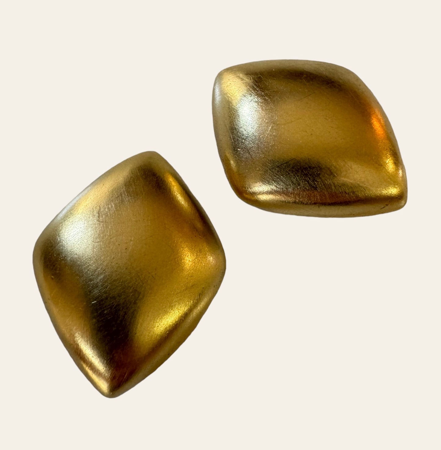 Midcentury Style Chunky Clip On Earrings