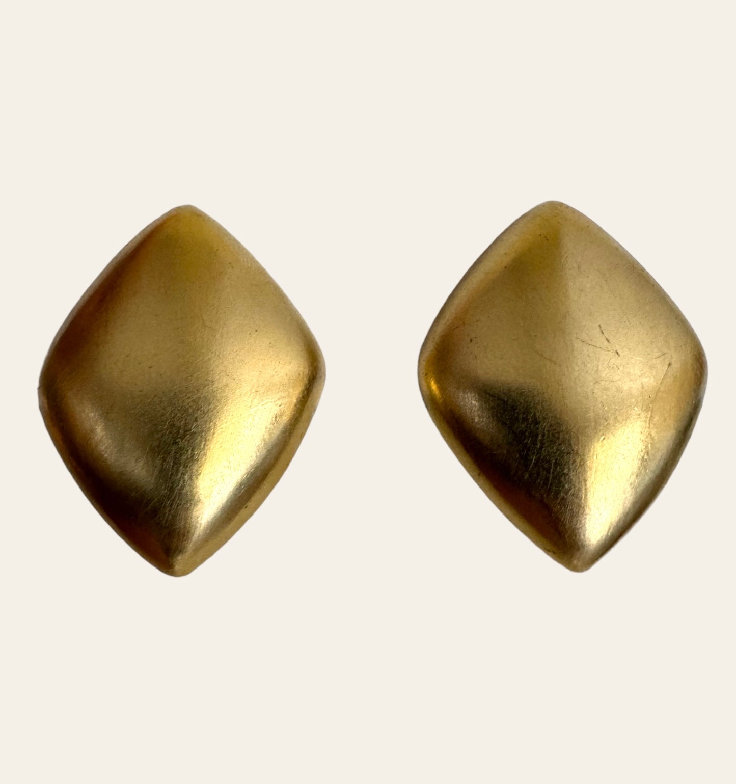 Midcentury Style Chunky Clip On Earrings