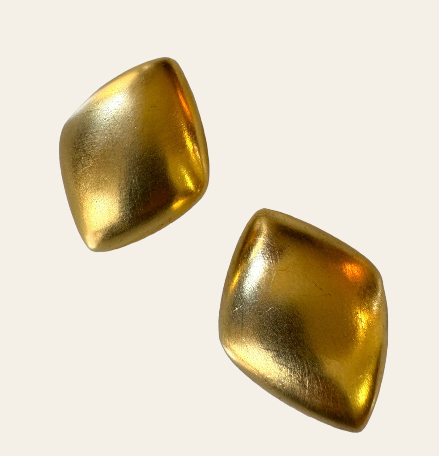 Midcentury Style Chunky Clip On Earrings