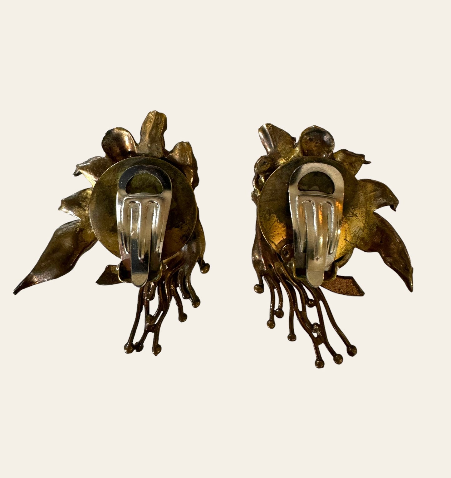 1970's Luigi Briglia Sculptural Clip On Earrings