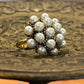 Adjustable Circular Gold Tone Ring With Faux Pearls