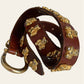 1980's brown leather & Gold Tone Bears Belt