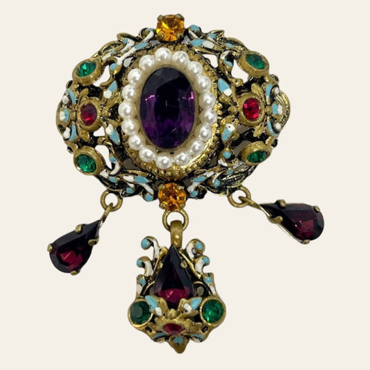 Czech Austro Hungarian Revival Brooch