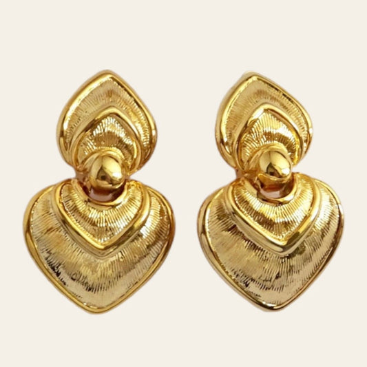 1990's Gold Tone Clip On Earrings