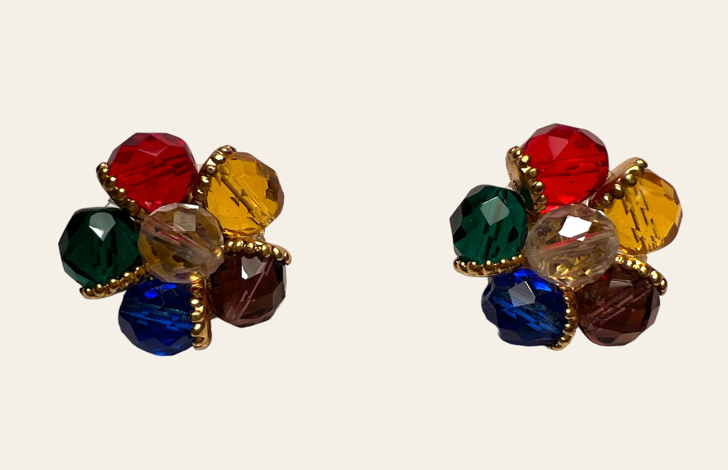 1950s Flowers Clip On Earrings