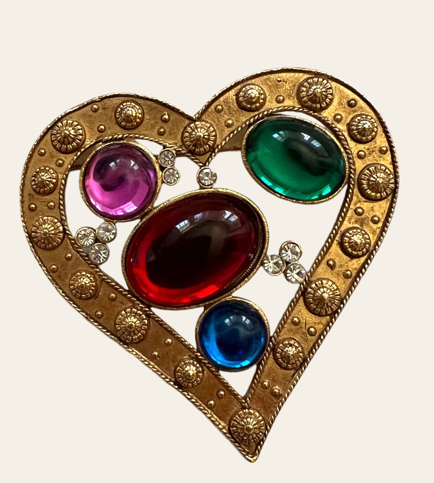 1980'S Oversized Heart Brooch