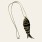 1990's Massive D'Orlan Black and Gold Fish Necklace