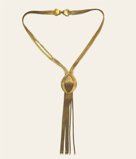 1960's D'ORLAN Gold Tone Tassel Necklace