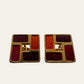 1970's Joël Orange &  Red Enamel Panels Bracelet and Matching Squared Earrings