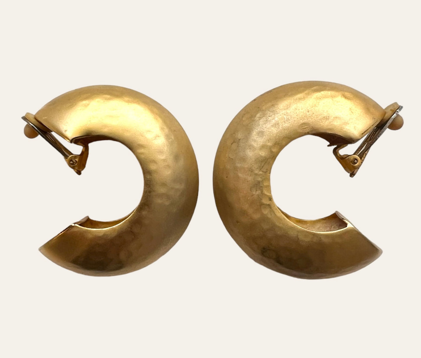 Statement Hammered Gold Tone Massive Hoops