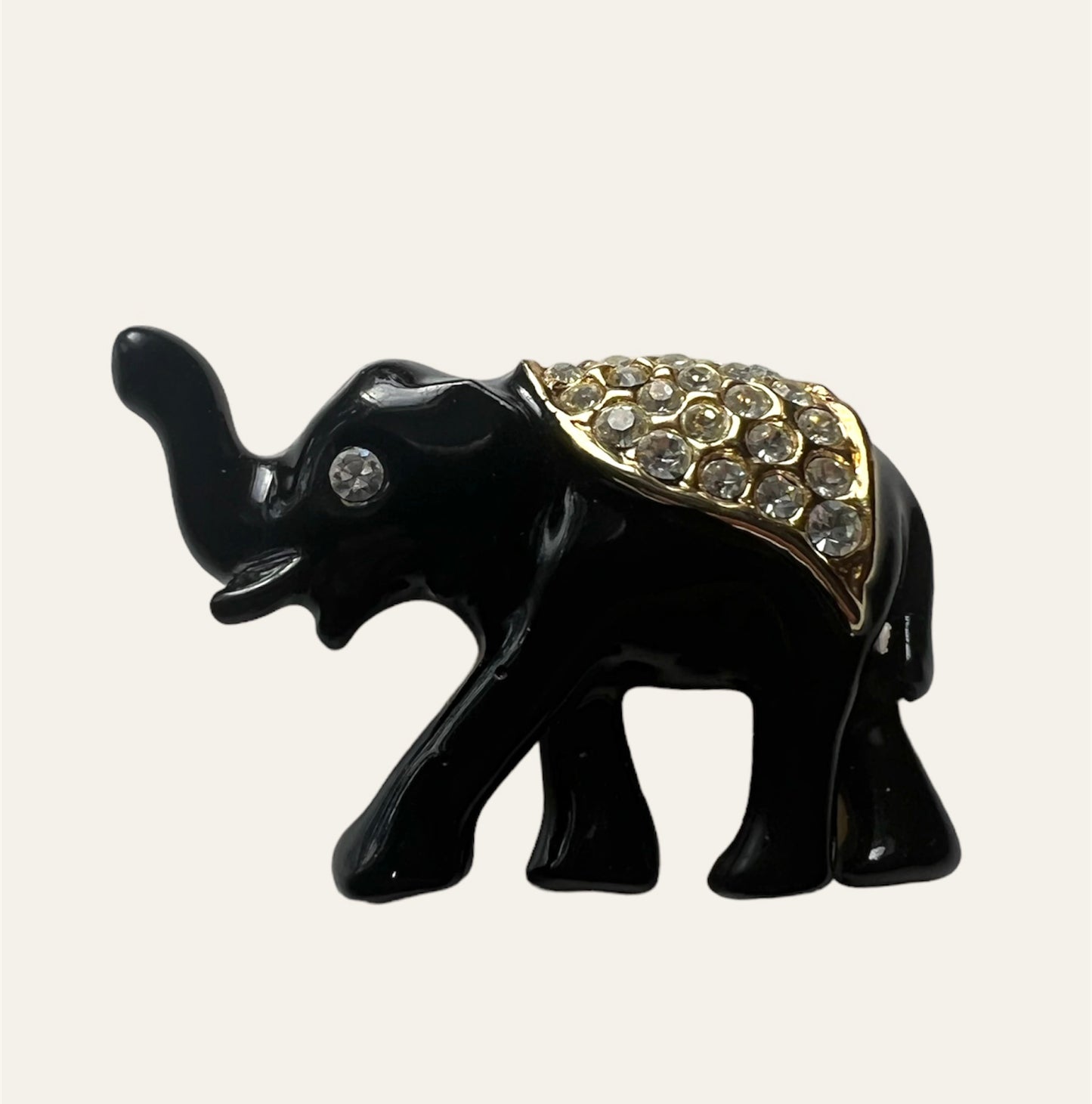 Black Elephant Brooch