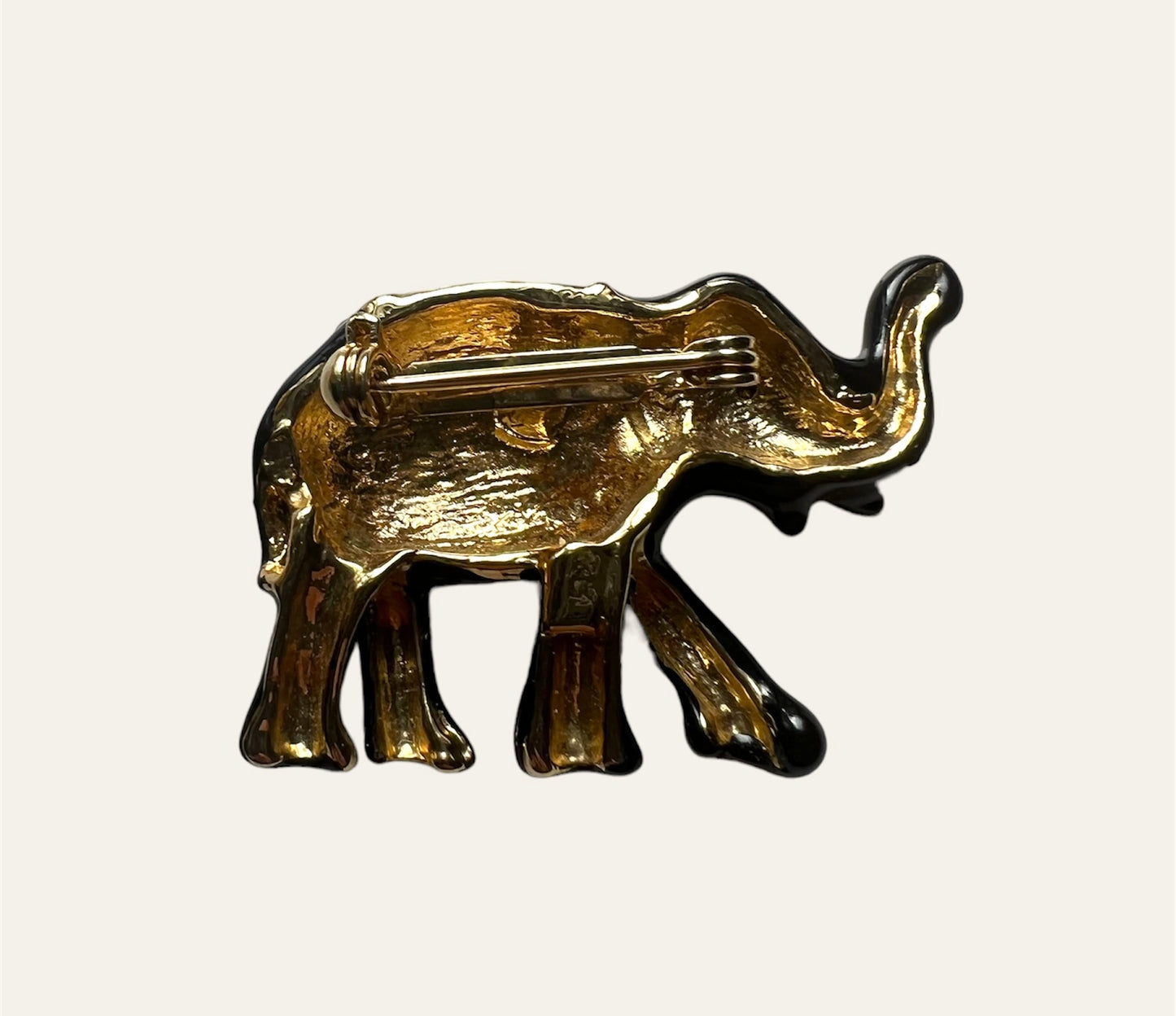 Black Elephant Brooch