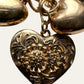 1950's Heart Gold Tone Heart Charm Bracelet