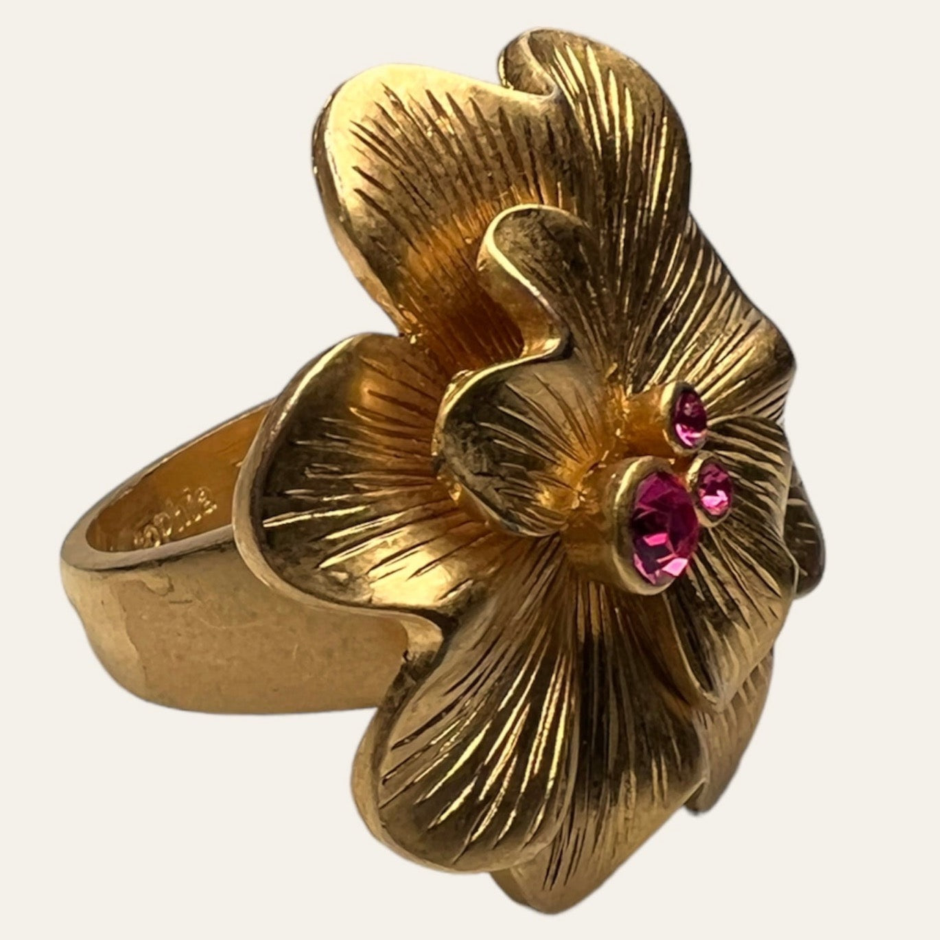 Lia Sophia Gold Tone Flower Ring