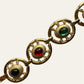 1990's Cabochons Link Gold Tone Bracelet