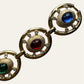 1990's Cabochons Link Gold Tone Bracelet