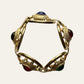 1990's Cabochons Link Gold Tone Bracelet