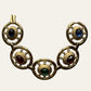 1990's Cabochons Link Gold Tone Bracelet