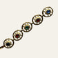 1990's Cabochons Link Gold Tone Bracelet