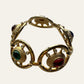 1990's Cabochons Link Gold Tone Bracelet