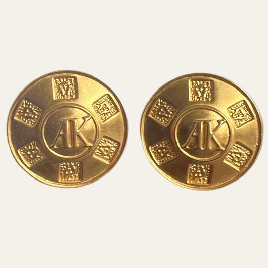 1960's Anne Klein Gold Tone Clip On Earrings