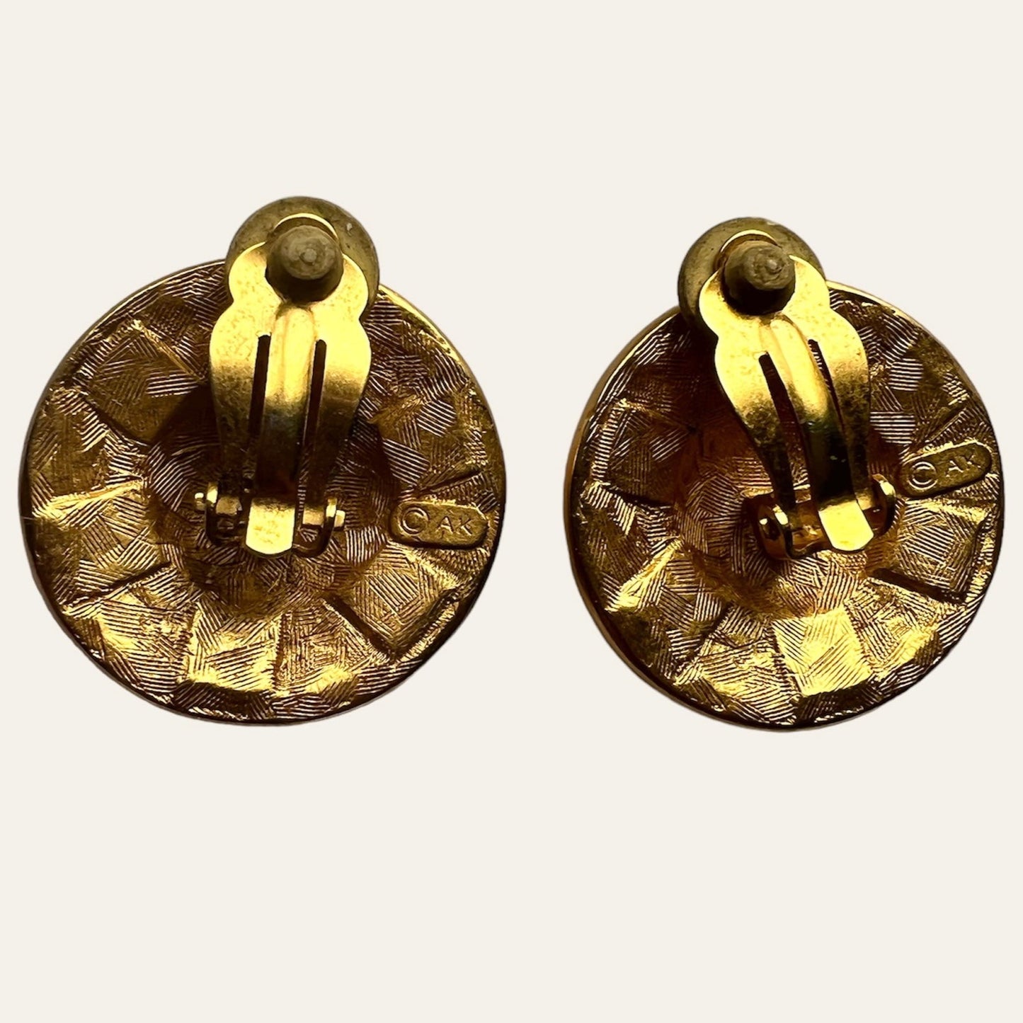 1960's Anne Klein Gold Tone Clip On Earrings