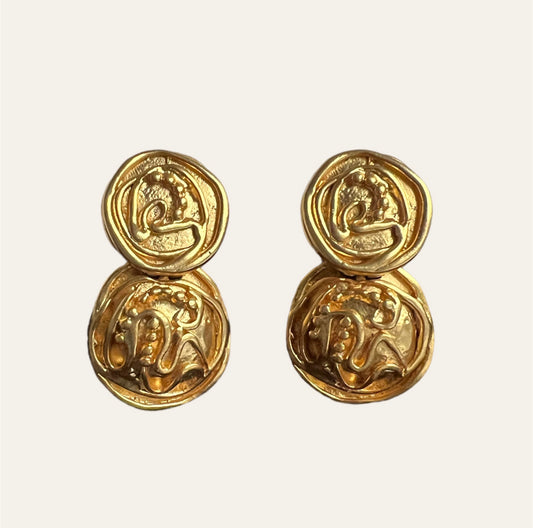 1980's Bold Gold Tone Earrings