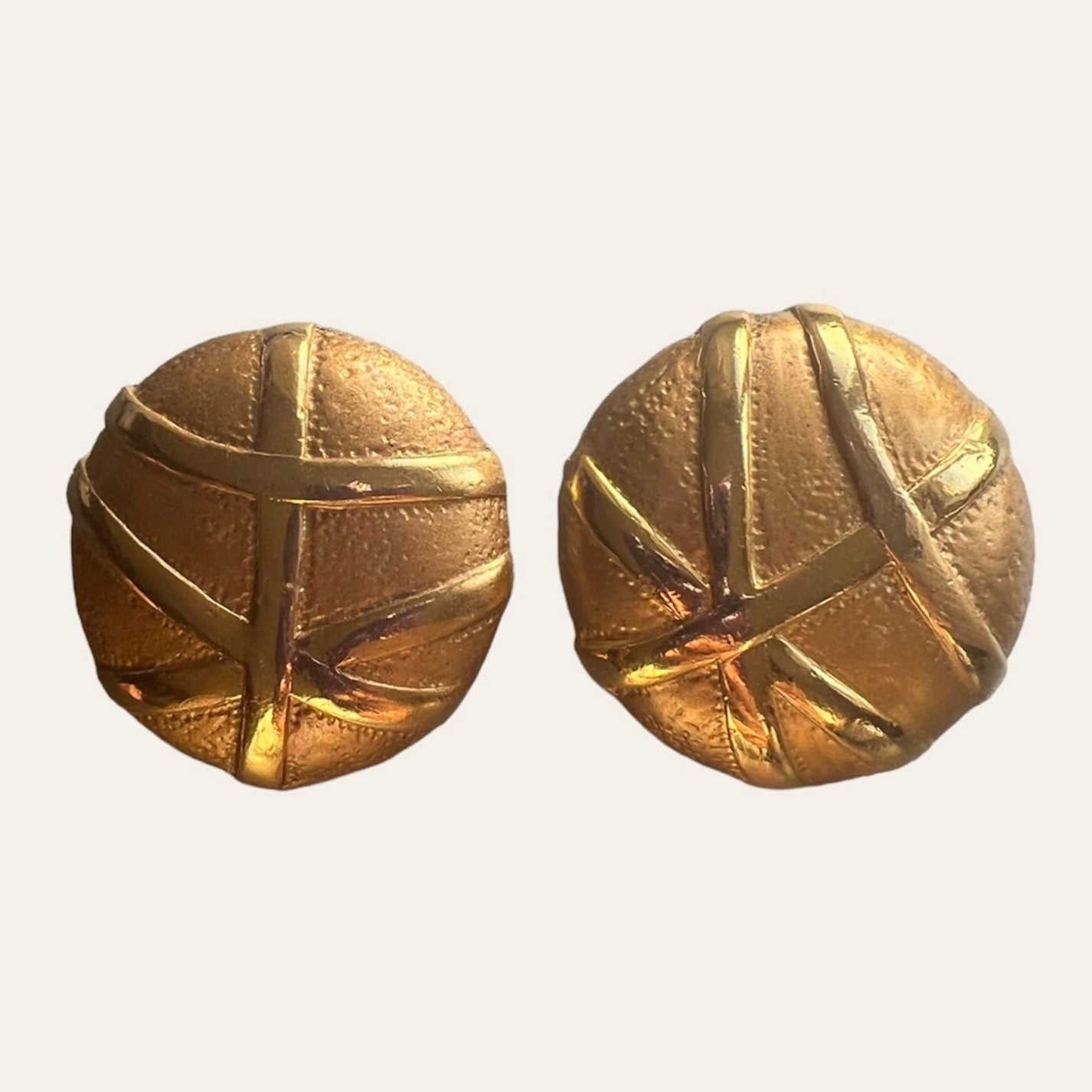 1980's Big Round Clip On Earrings