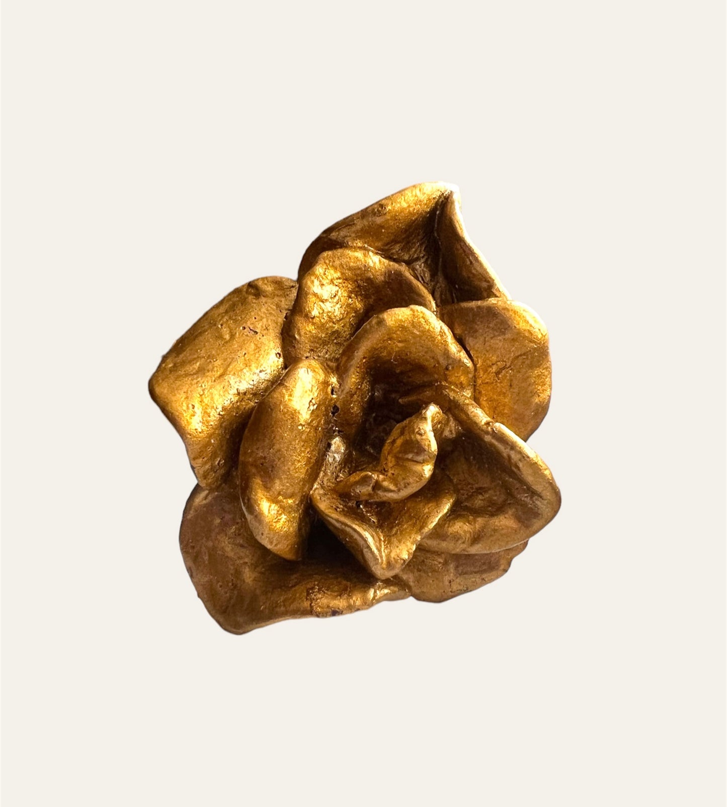 Massive Gold Tone 3D Flower Adjustable Ring