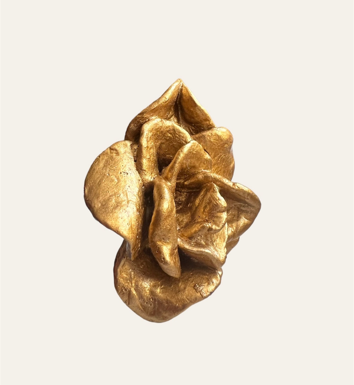 Massive Gold Tone 3D Flower Adjustable Ring