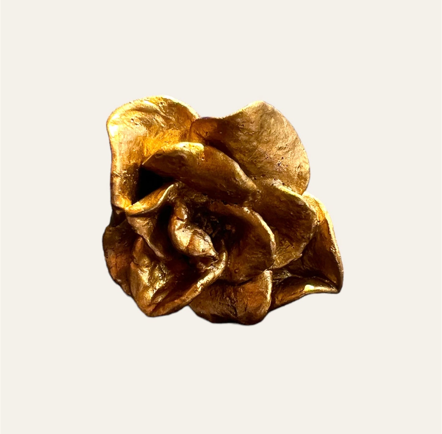 Massive Gold Tone 3D Flower Adjustable Ring