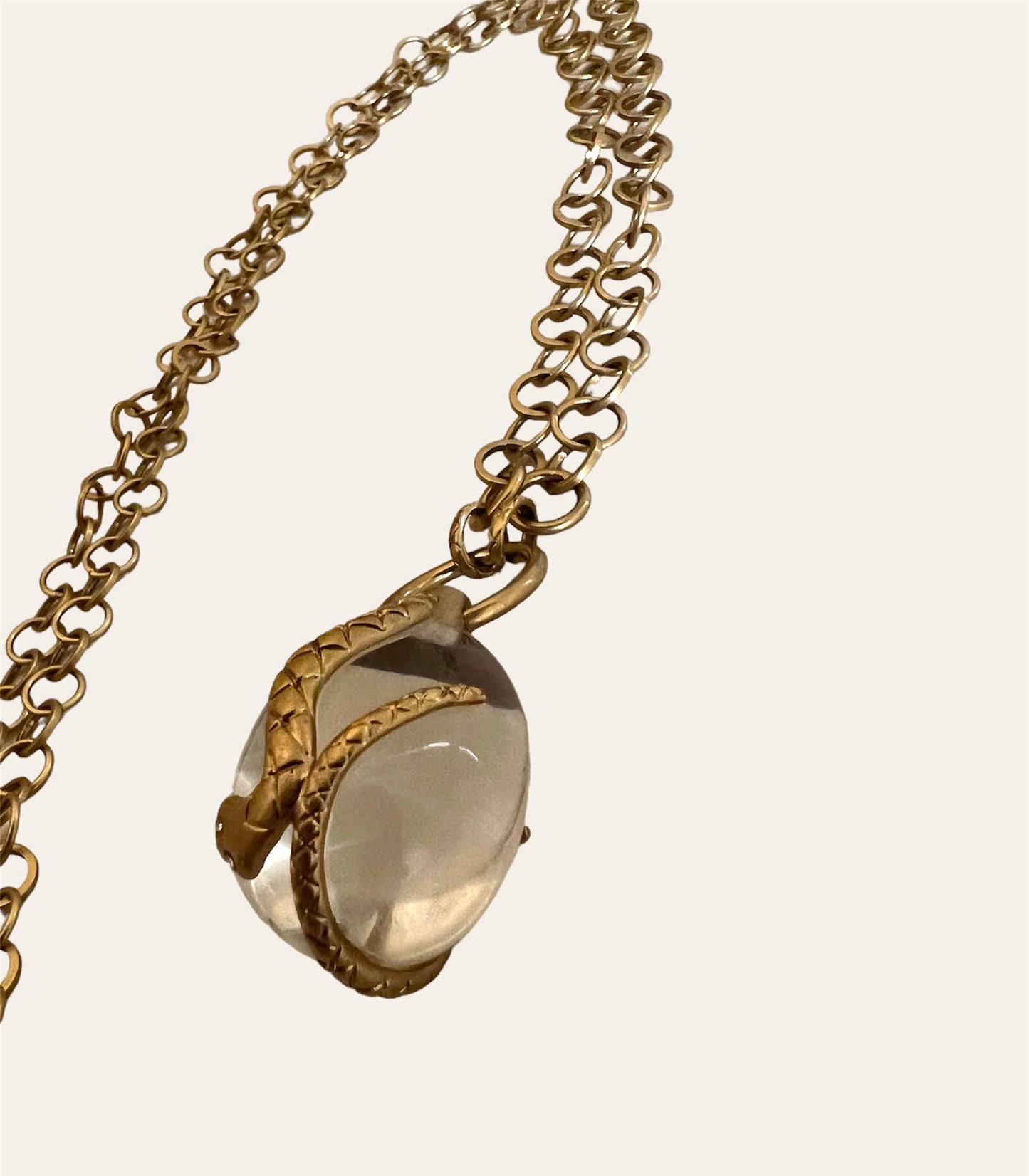 Long Drop Necklace With Lucite Pendant