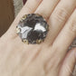 Massive Crystal Silver Night Adjustable Ring